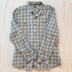 TOAD&CO Smythy LS Shirt Mens XL Blue Plaid Long Sleeve Button Up Organic Cotton